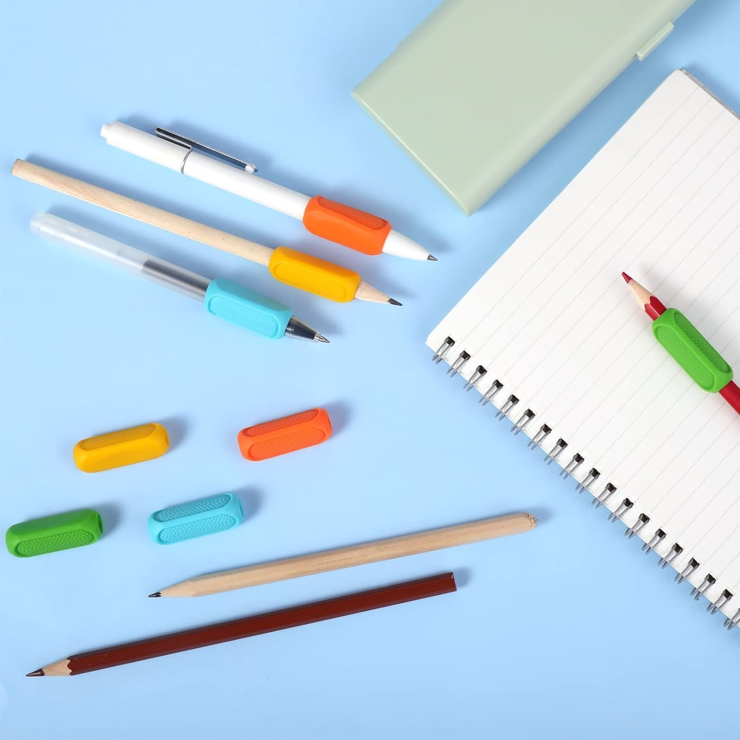 Pencil Grips, 8Pcs Pencil Grips for Kids Handwriting, Ergonomic Pen Grips, Aid Finger Grip Holder Posture Correction for Children Adults Righties and Lefties image number 4