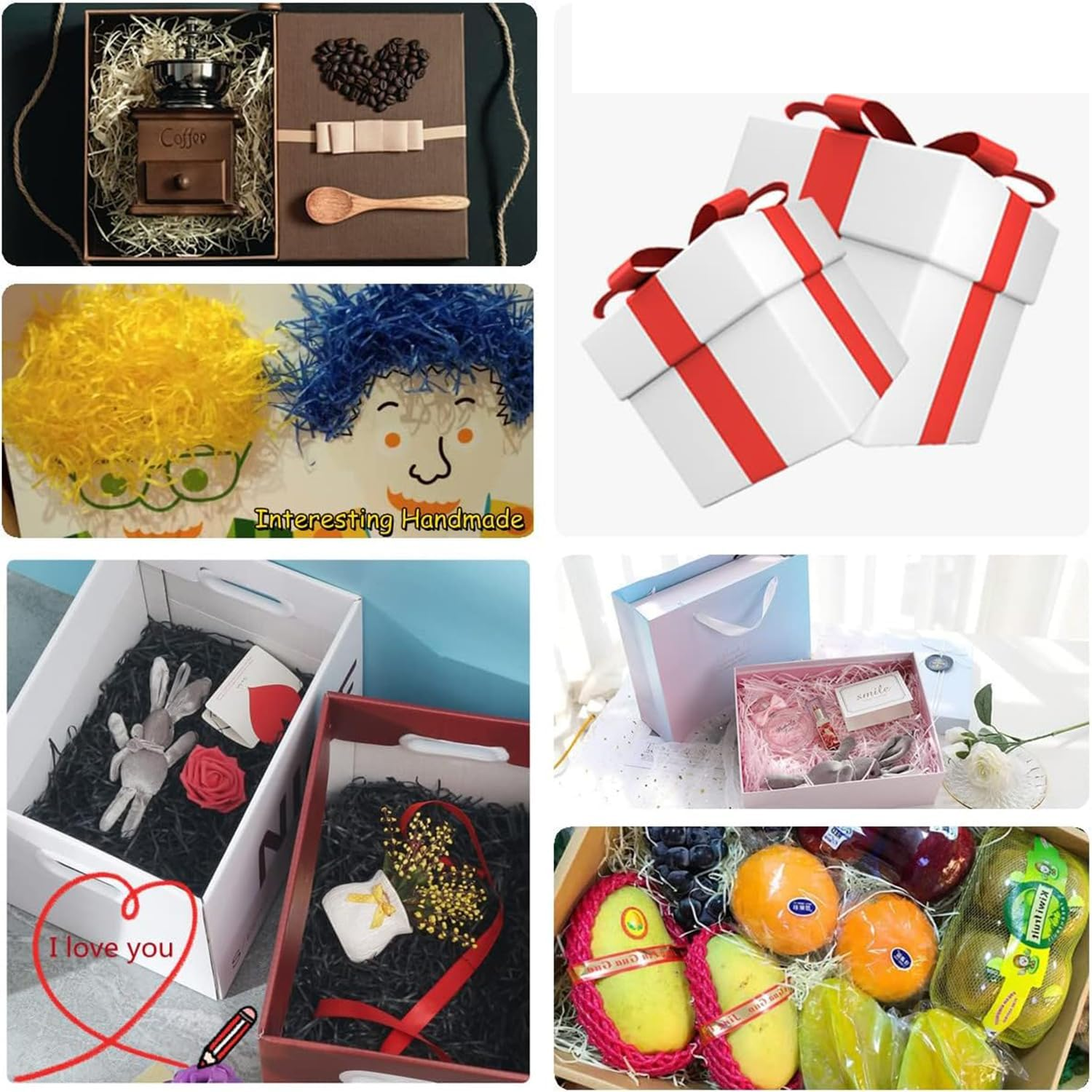 200G Crinkle Cut Paper Shred Filler for Gift Wrapping & Basket Filling, Shredded Paper for Gift Box, Crinkle Paper for Packaging (Mint Green) image number 4