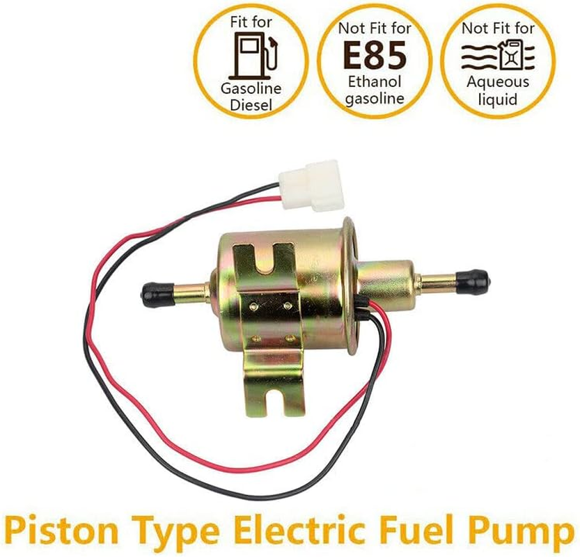 New Universal 12V Electric Fuel Pump Inline Diesel Petrol Low Pressure - Low Pressure Inline Diesel Petrol Pump, Efficient 70 L/H Flow, Ideal for Ars & Machinery, Model HEP-02A image number 2