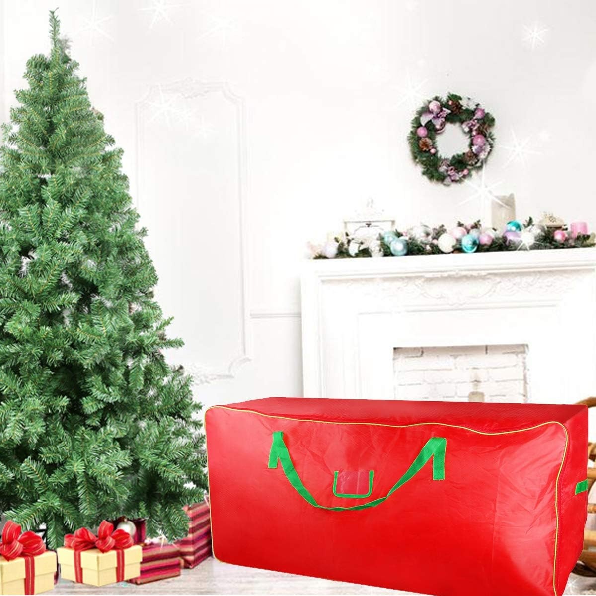 Christmas Tree Storage Bag - Xmas Large Tree Container - Reinforced Wide Handle and Double Sleek Zipper - Heavy Duty to Hold 9Ft Disassembled Artificial Tree image number 4