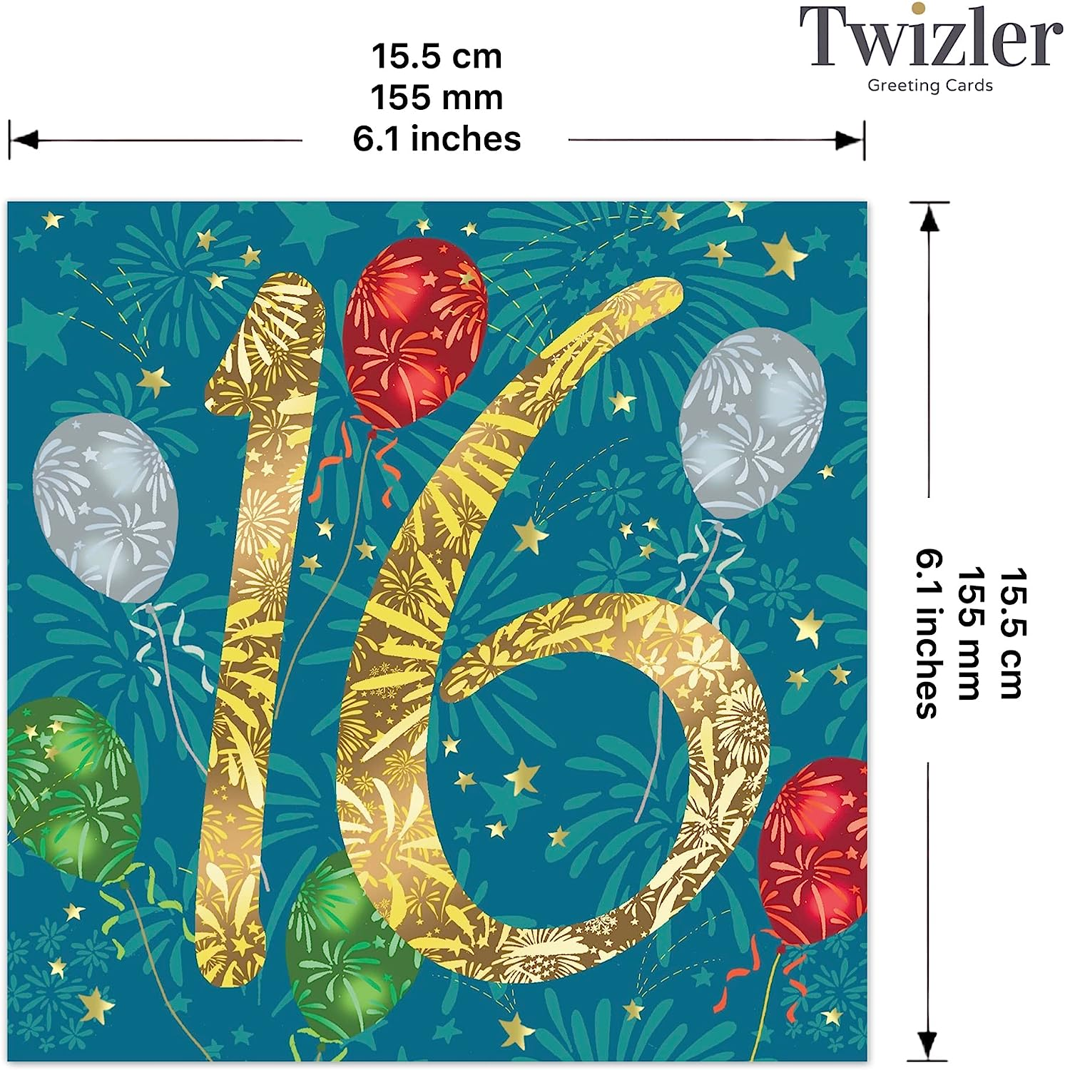 Twizler 16Th Birthday Card for Teenager - Age 16 Year Old Card - Unisex Happy Birthday for Him Her Boy Girl - Son Daughter Brother Sister image number 3