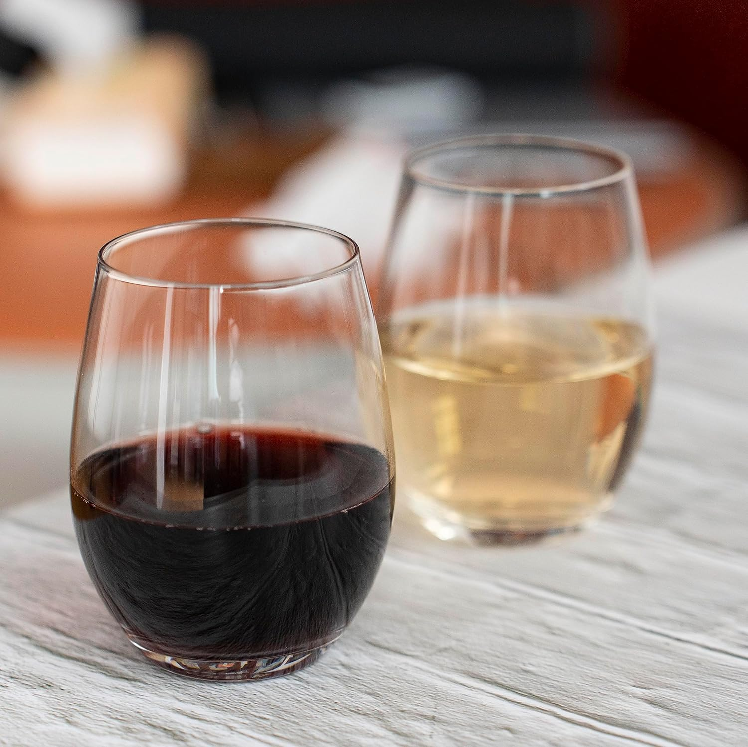 Premium Crystal Stemless Wine Glasses Set of 6, 450 Ml Lead-Free Red or White Wine Glass, Water Juice Glasses, All-Purpose Beverage Cups, Clear Drinking Tumblers in Gift Box, Dishwasher Safe image number 6