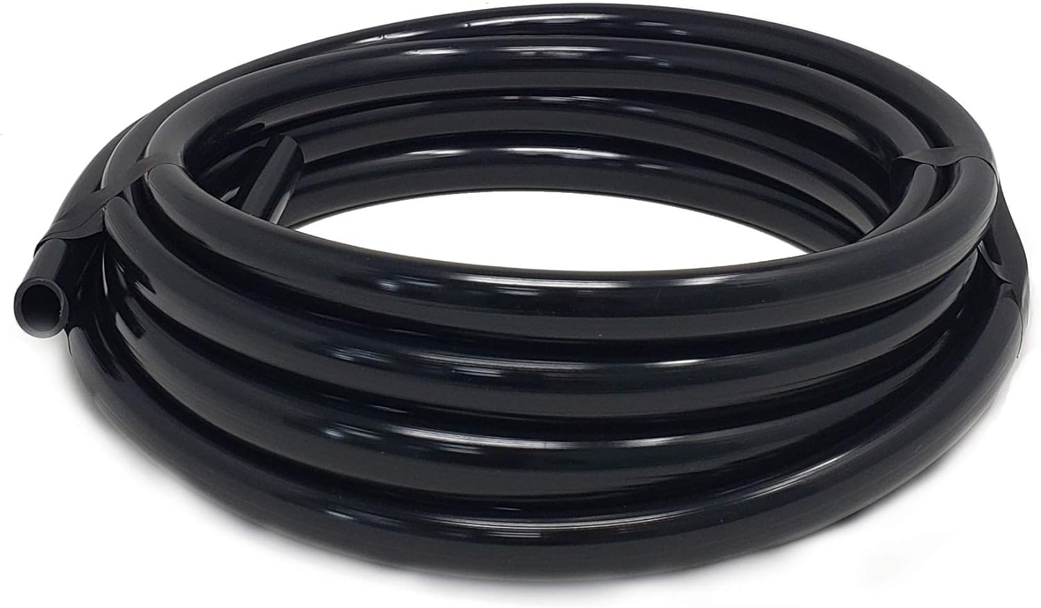 1/2 Inch Vinyl Pond Tubing, 20 FT, Black, Made in USA, UV Resistant, Fish Safe