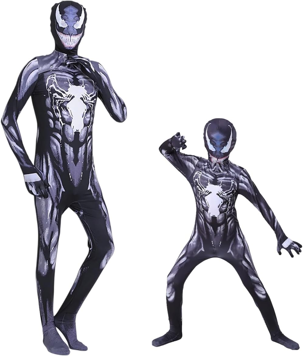 Cosplay Costume Spandex Hooded Jumpsuit Halloween Superhero Costume with Removable Fabric Mask