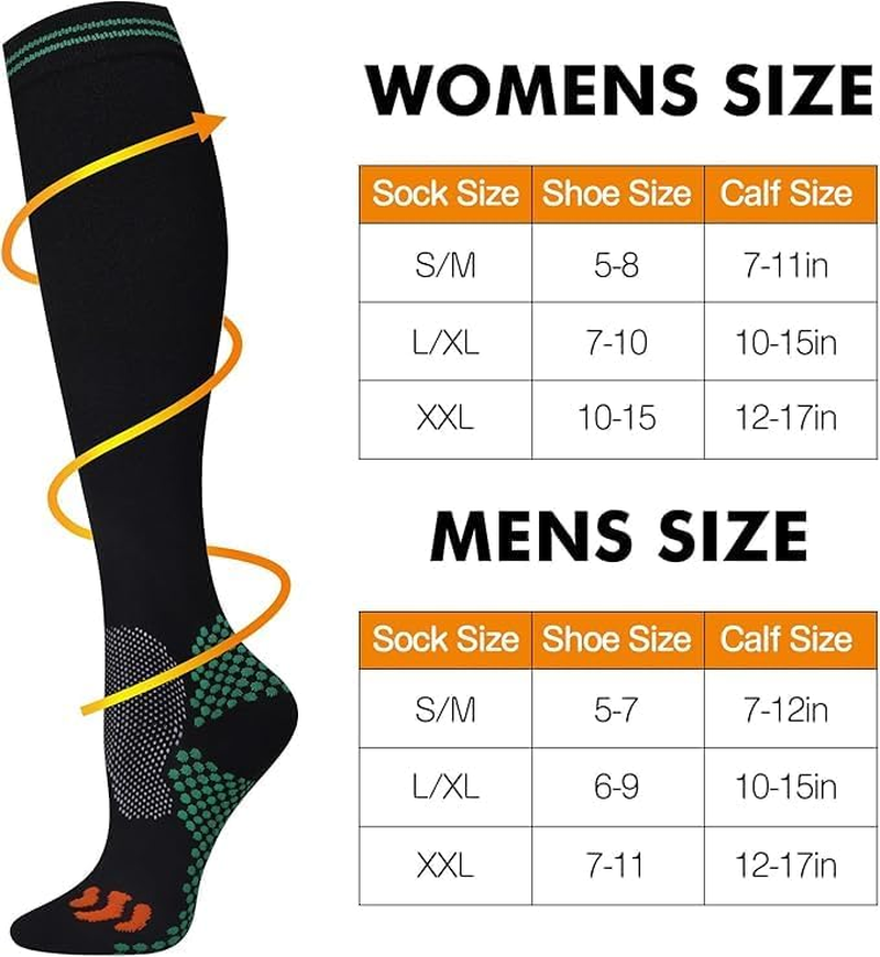 Compression Socks (2/3 Pair) for Men and Women 20-30 Mmhg Compression Stockings Circulation for Cycling Running image number 1