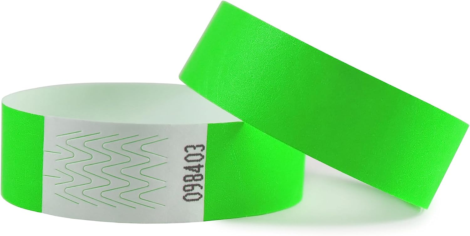 100 Green Tyvek Wristbands 19Mm with Tape Closure Waterproof ID Bands Age Proof Security for Events