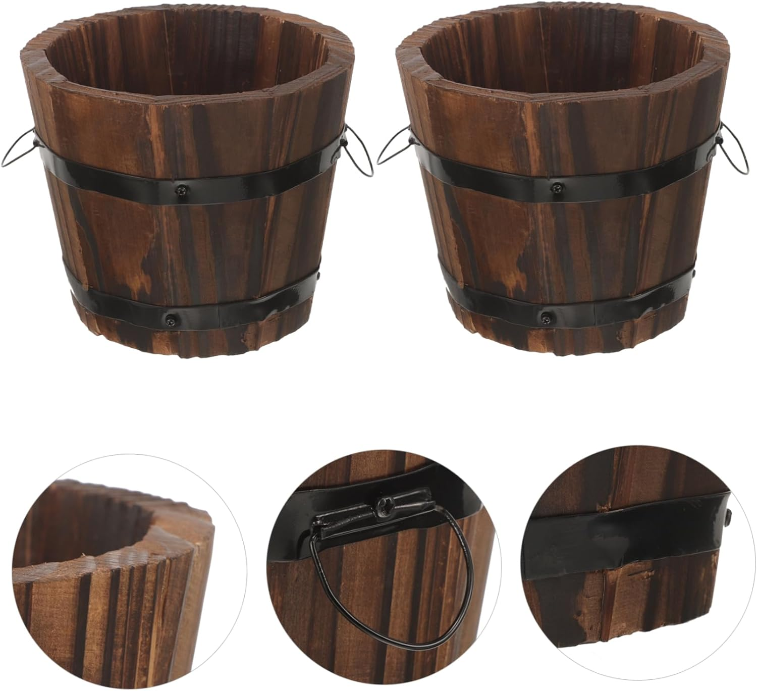4Pcs Small Flowerpot Planters Outdoor Planter Box for Aquarium Nursery Hydroponic Vegetable image number 4