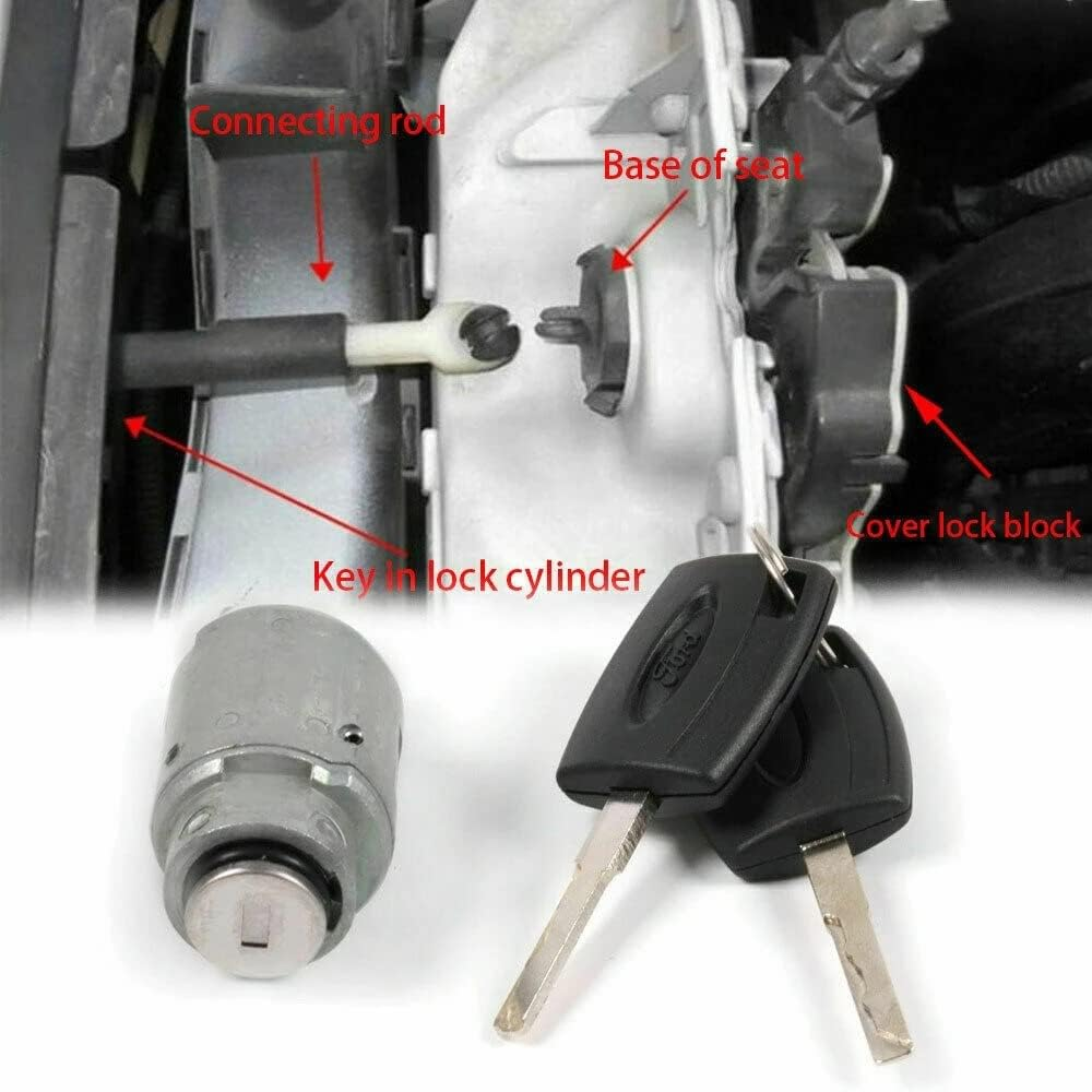 Bonnet Lock Release Hood Lock Latch Catch Block Repair Kit for Ford Focus MK2 2004-2012 Black 1355231 3M5116700BC image number 5