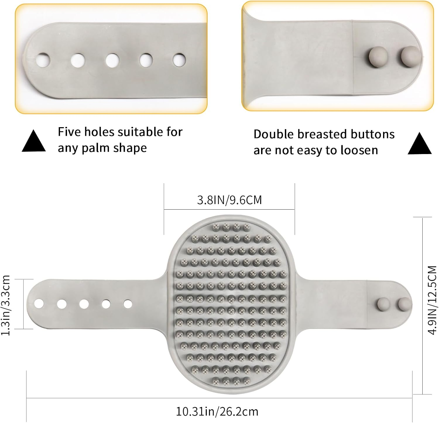 Dog Bath Brush Dog Shmpoo Brush Massage Brush of Dog Cleaning and Beauty Set 2 Pcs (Plum Brush Head, Yellow + Grey) image number 4