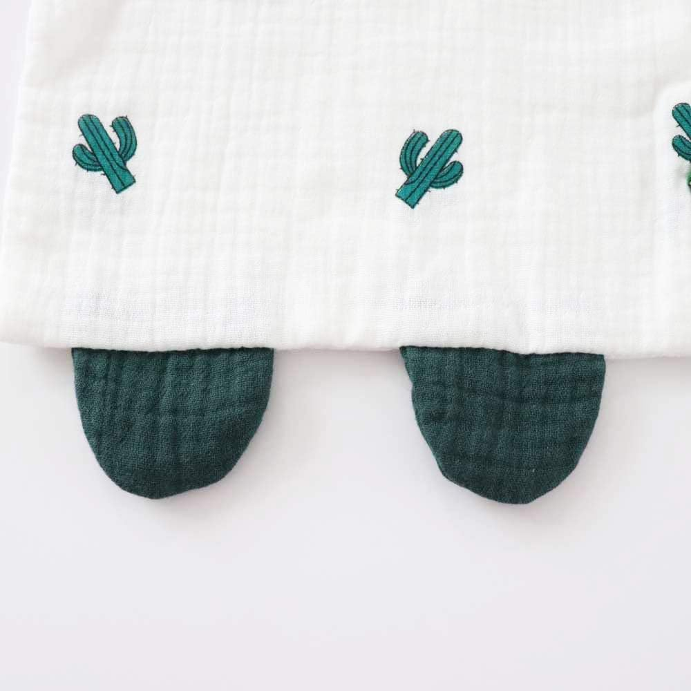 Bunny Security Blanket for Boys and Girls,Cotton Soft Breathable Muslin Soothing Towel Appeasing Toy for Infant and Toddler,2 Pcs Set(Bigbear&Cactus) - Strawberrypink image number 7
