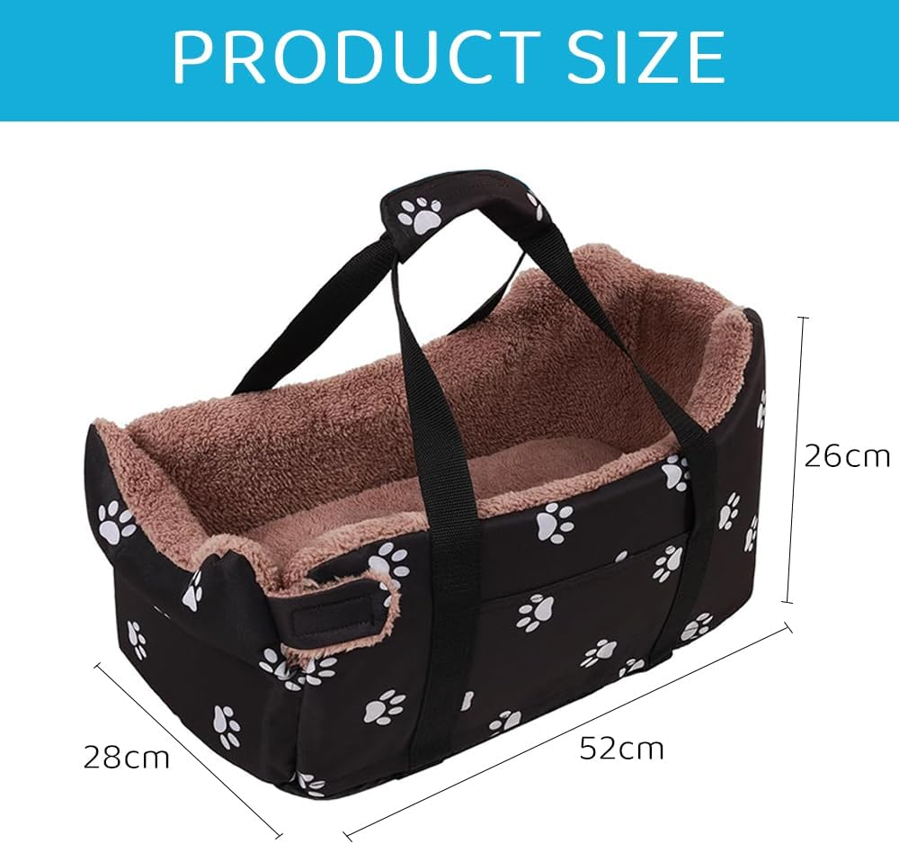 Center Console Pet Car Seat &ndash; Middle Console Booster for Dogs & Cats, Secure Travel Seat for Cars, Black