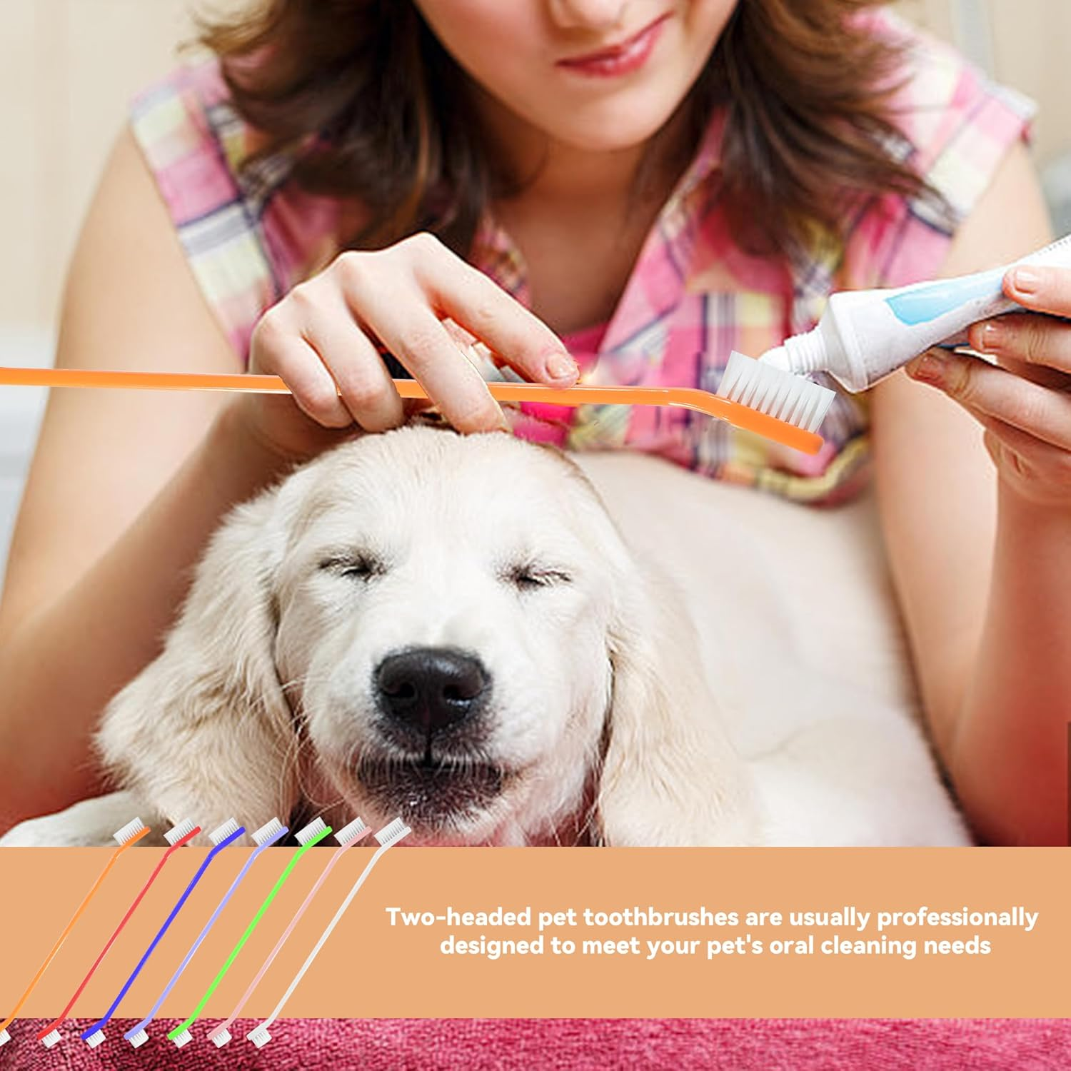 70 Pieces Dog Tooth Brush Pet Toothbrush, Dual Headed Dog Cat Tooth Brushes, Multicolored Soft Grooming Pet Toothbrush for Small and Large Pet Teeth Cleaning Dental Oral Care image number 2