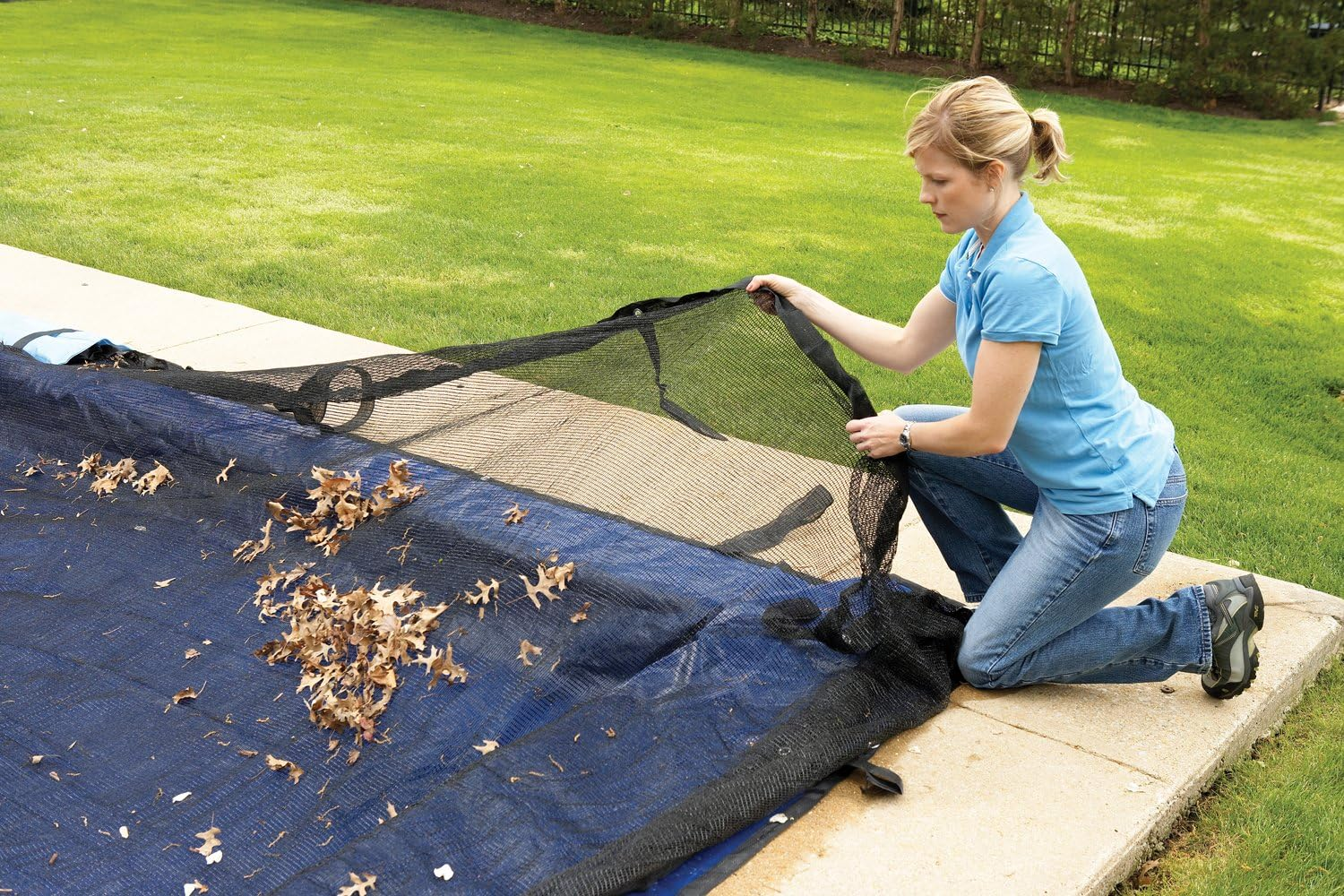 Blue Wave 16-Ft X 24-Ft Rectangular Leaf Net in Ground Pool Cover image number 6