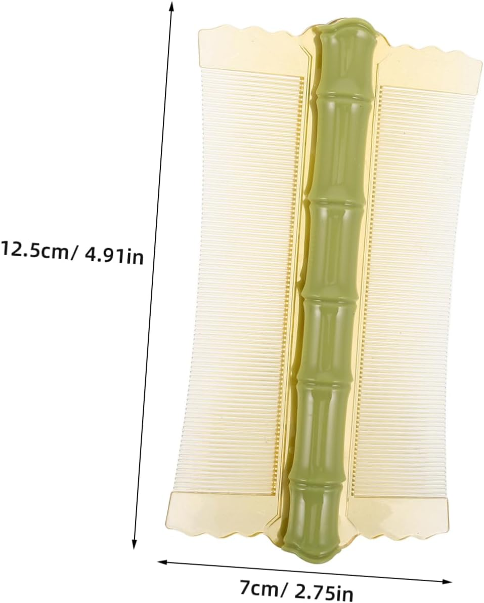 Double-Sided Flea Comb for Pets and Children, Fine Tooth Bamboo Scalp Comb for Dandruff Removal, Plastic Nit Removal Brush in Matcha Green for Sensitive Skin image number 4