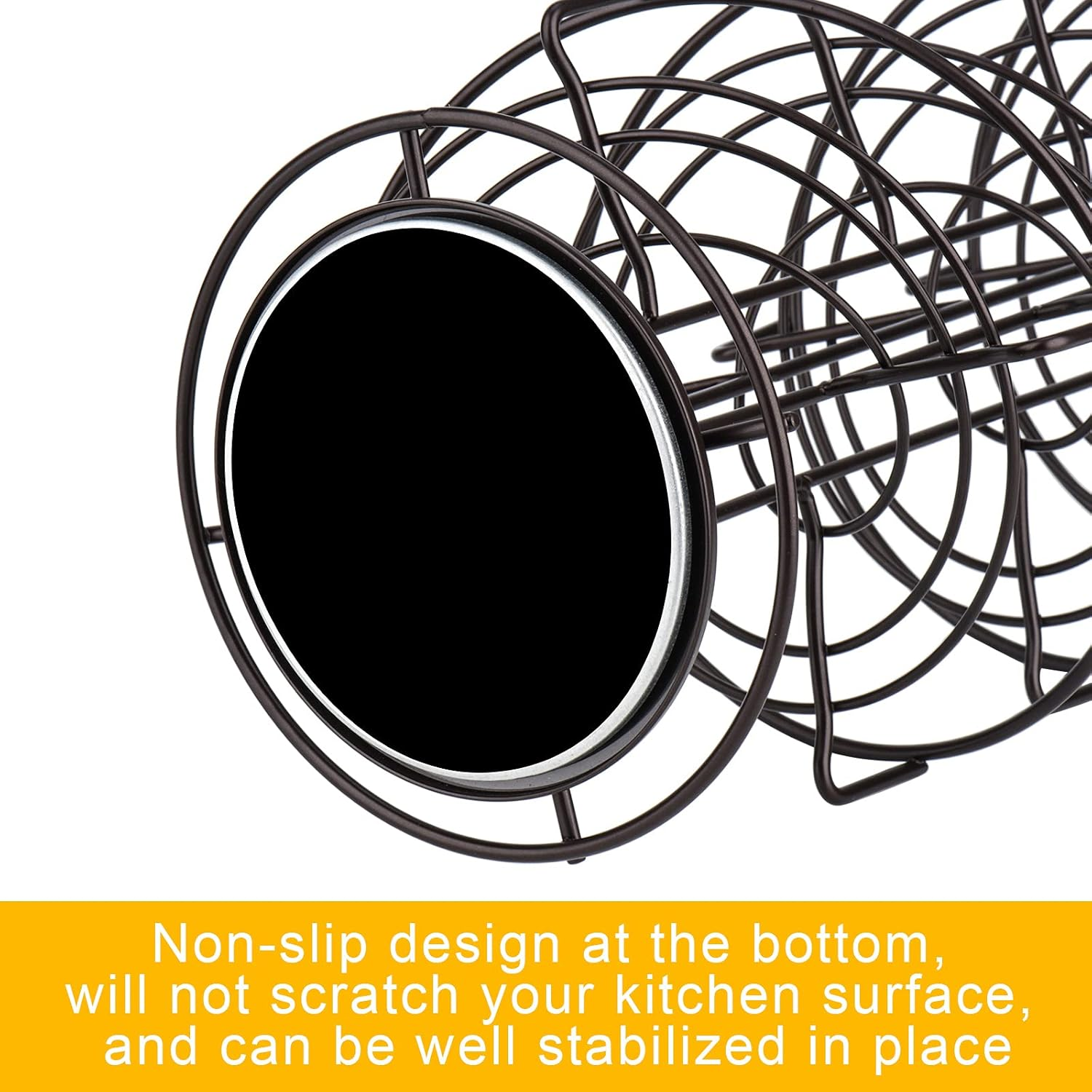 Toplife Spiral Design Metal Egg Skelter Dispenser Rack, Storage Display Rack, Brown image number 4