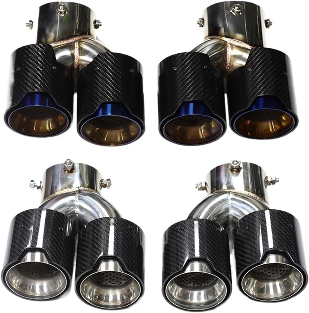 Compatible for BMW G20 G21 M340I G42 440I G22 M240I Dual Four Out Exhaust Carbon Fiber Muffler Tip Exhaust System Nozzle Tailpipe 2020+(Style B) image number 2