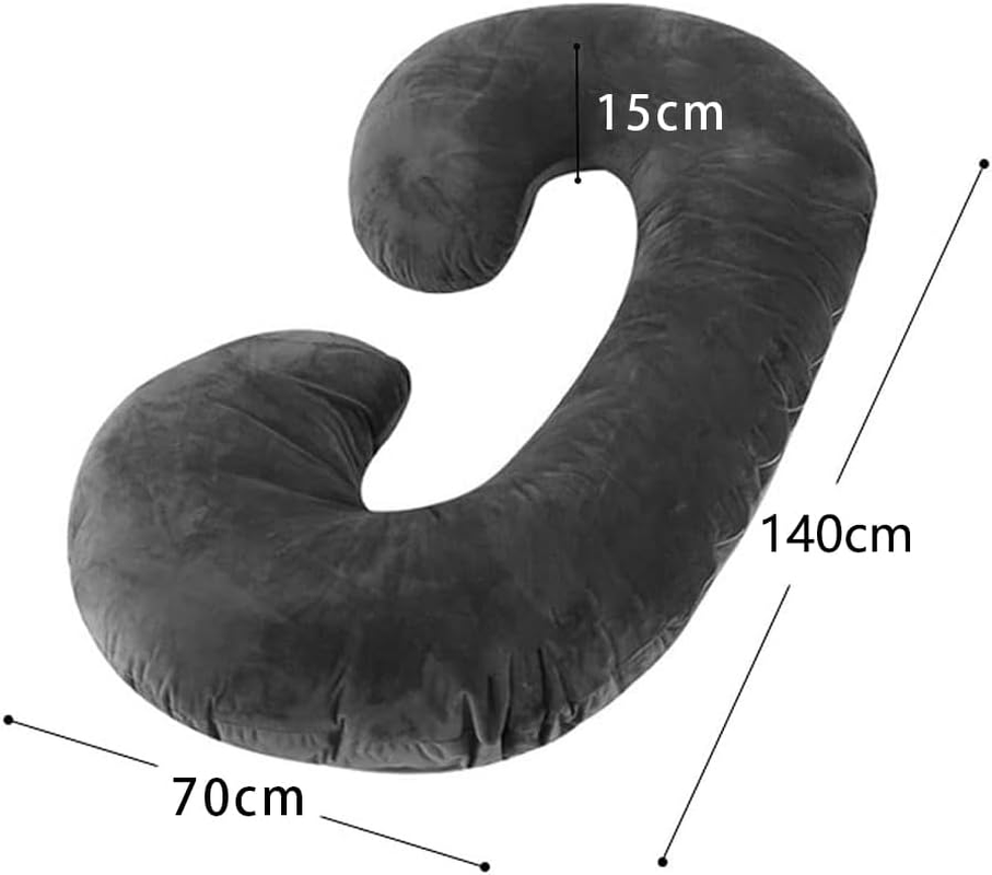 Pregnancy Pillow, C Shaped Full Body Maternity Pillow for Pregnant Women, Support for Back, HIPS, Legs, Belly (Black) image number 4