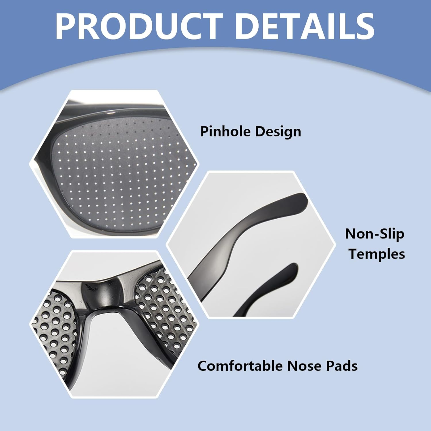 Pack of 2 Grid Glasses for Eye Training, Grid Glasses, Eye Trainer, Hole Glasses, Grid Multidot Glasses, Pinhole Glasses, Multi Dot Glasses for Vision Improvement - Black image number 6