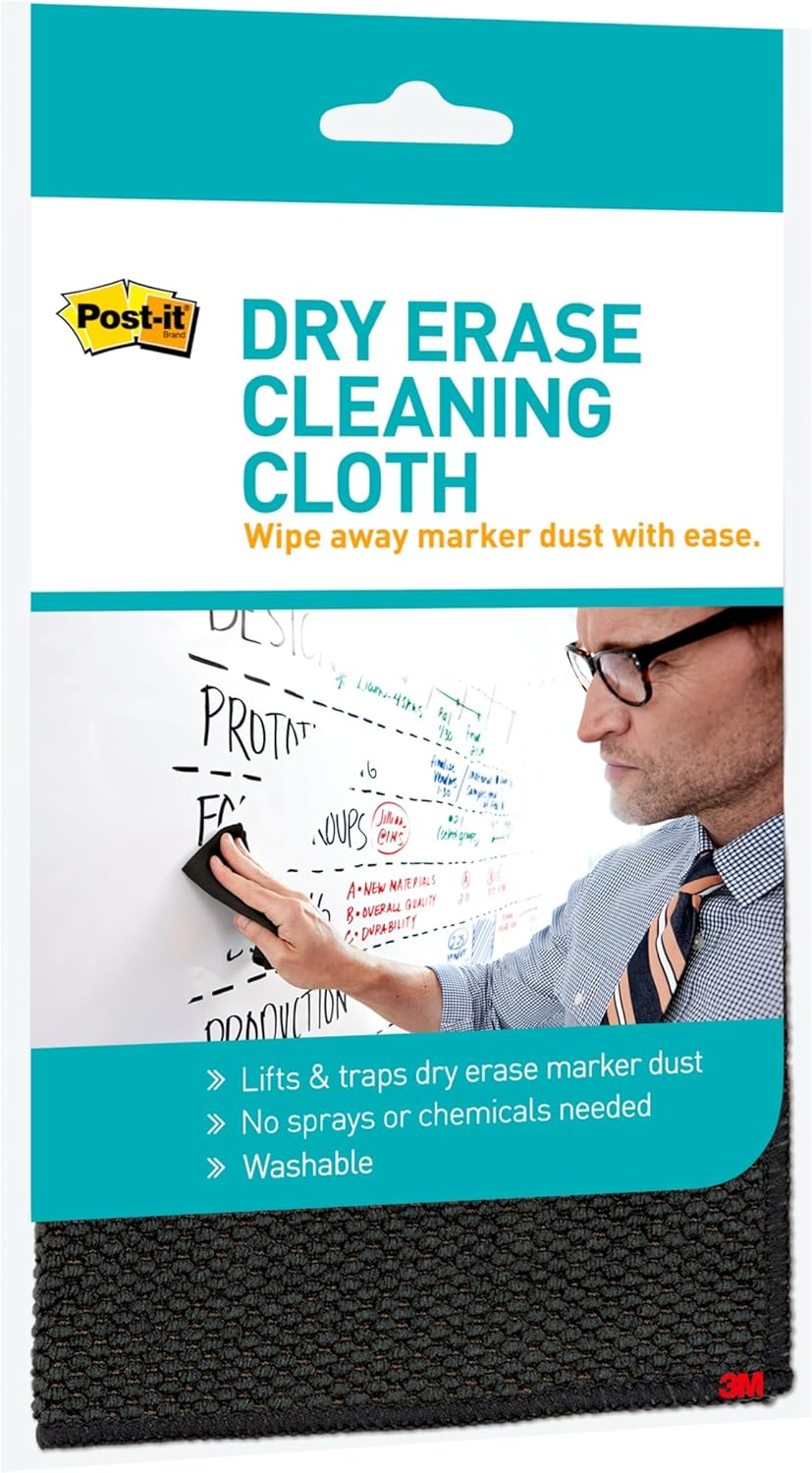 Post-It Instant Whiteboard Film Dry Erase Surface Cleaning Cloth, 26.9Cm X 26.9Cm, Na, (DEFCLOTH)