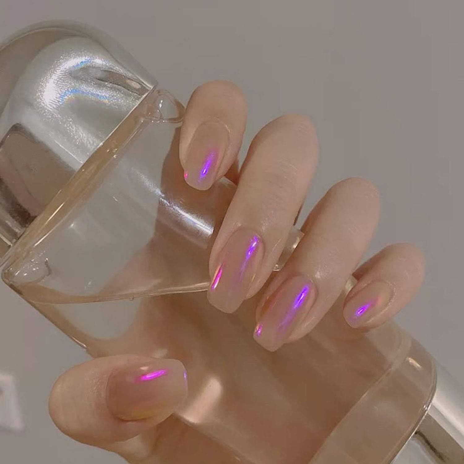 Nail Powder, Double Color Aurora Chrome Nail Powder Multi Mirror Effect Mermaid Neon Transparent Powder Manicure Pigment Glitter Fairy Dust Nail Art Decoration for Nail Art D&eacute;cor,0.8G