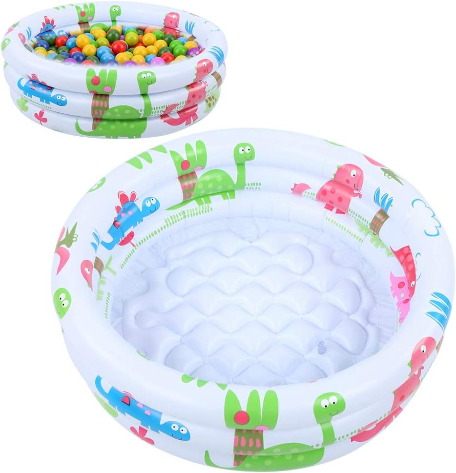 Akozon round Inflatable Baby, Swimming Pool Portable Small Number Dies Toddlers Kiddie Pools Stamps and Children Little Pump Cartoon Dinosaur Indoor Outdoor for Kids Girl Boy image number 5