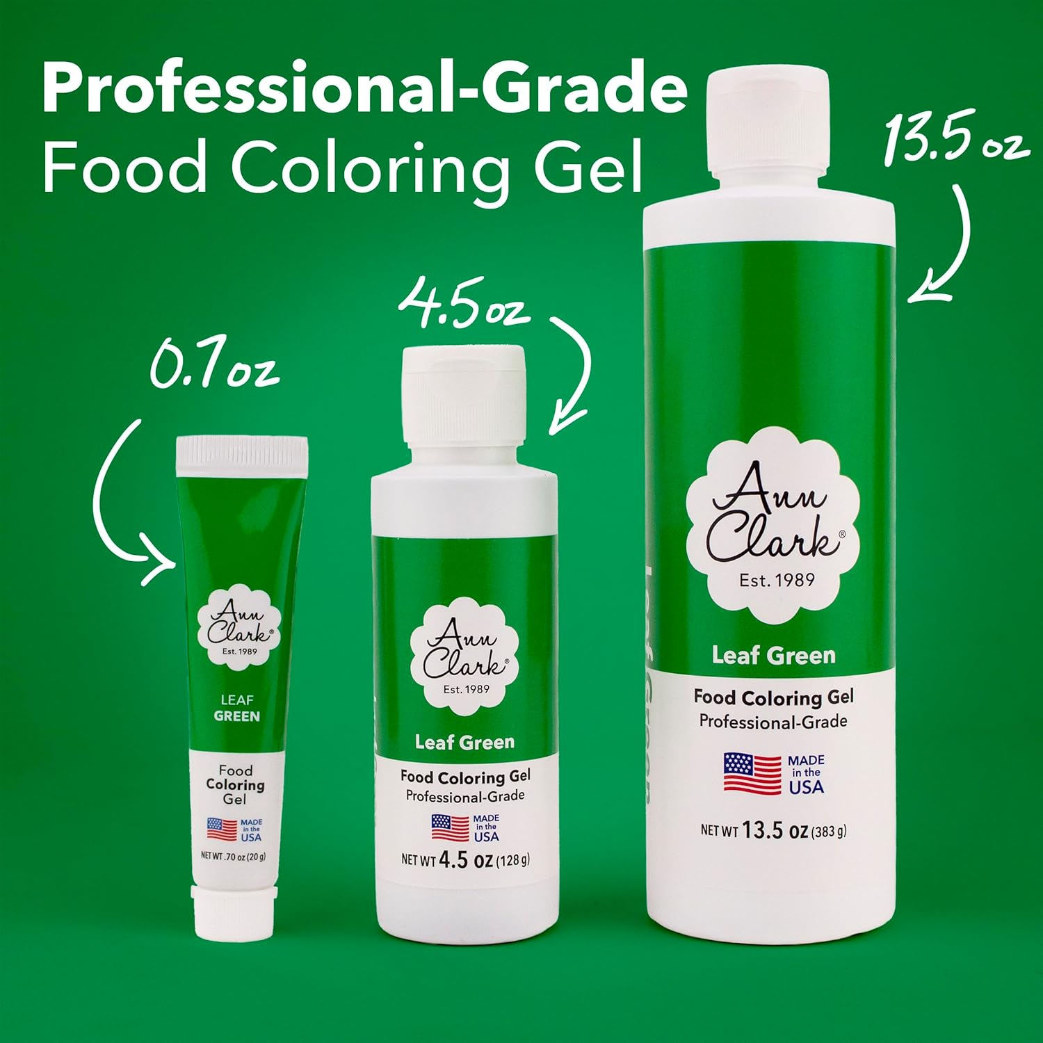 Ann Clark Leaf Green Food Coloring Gel Large 4.5 Oz Professional Grade Made in USA image number 5
