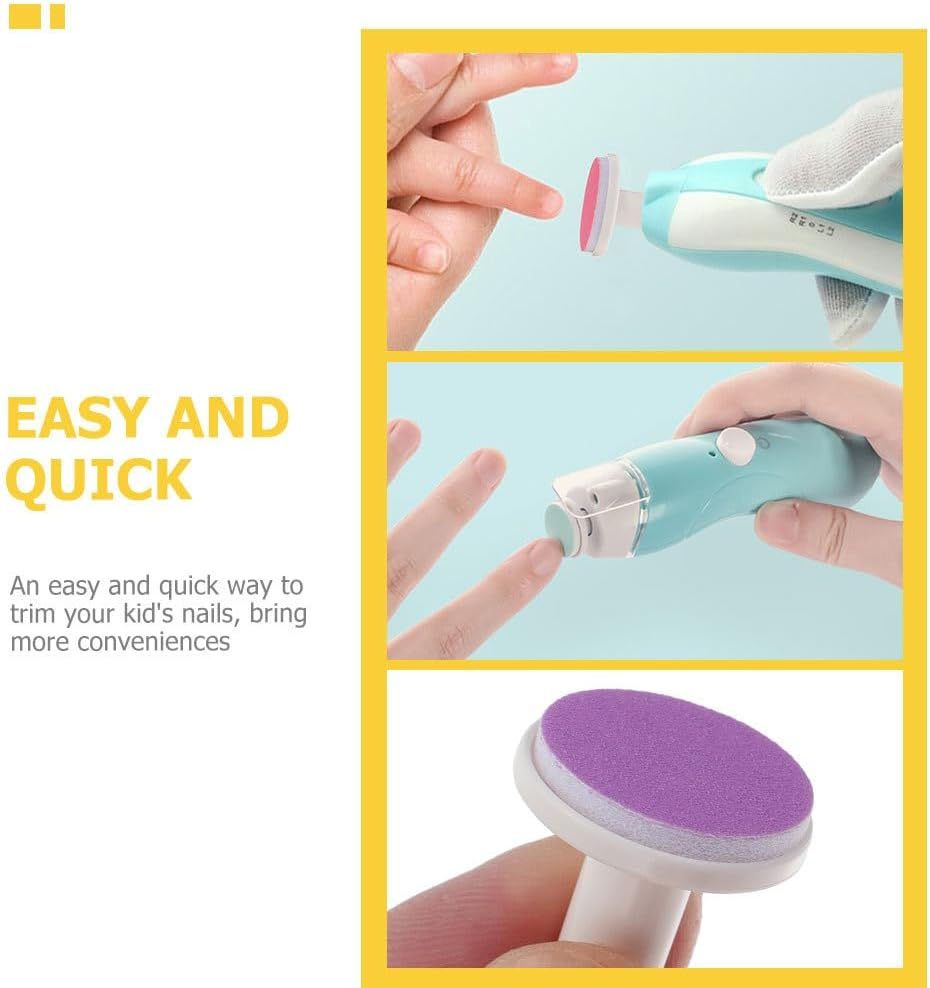 ERINGOGO 18Pcs Nail File Pads Safe Nail Trimmer Replacement Pads Grinding Heads for Boy Girl Present for Showers Birthdays image number 6