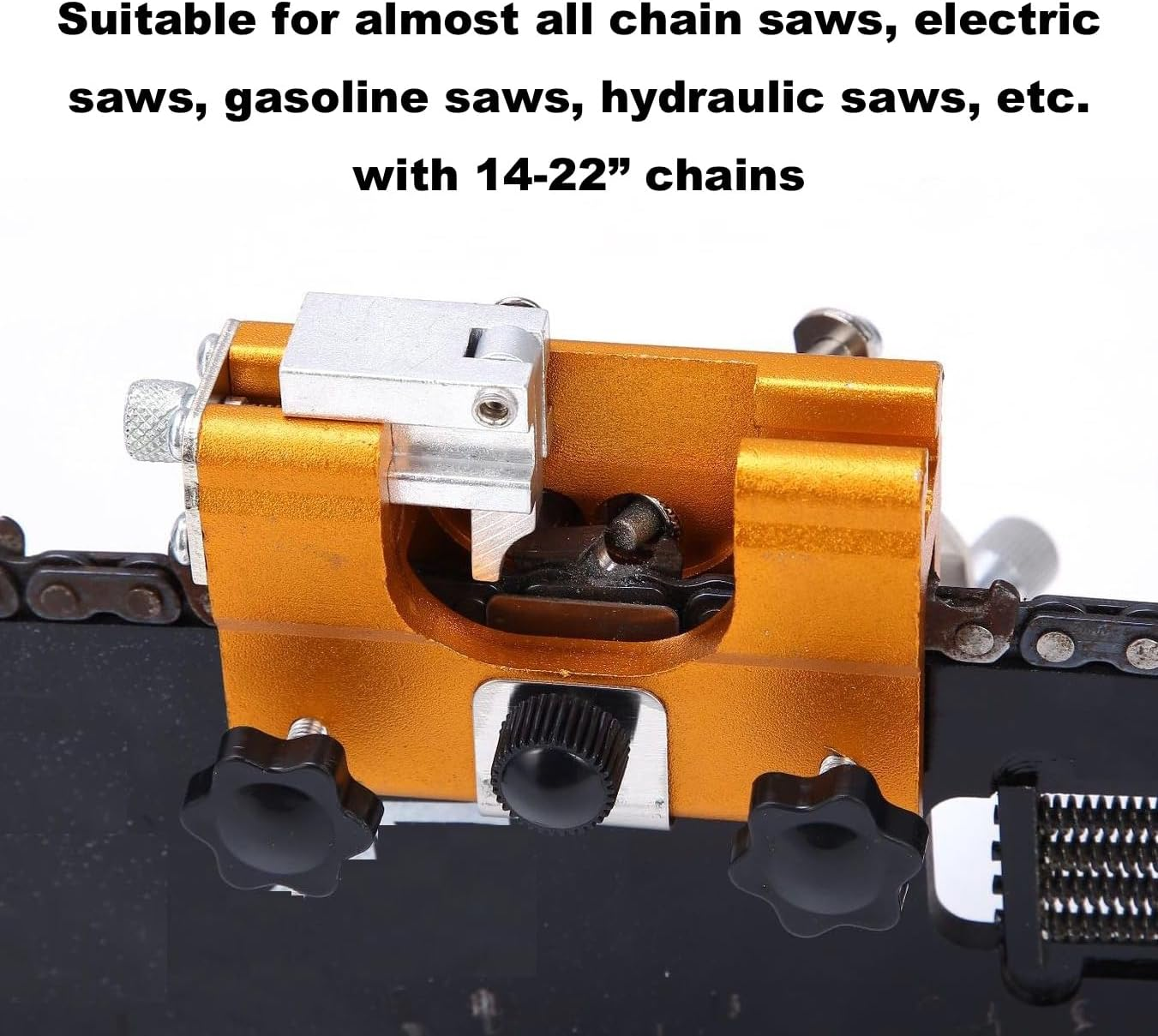 Chainsaw Sharpener, Hand Crank Chainsaw Sharpener, Portable Chainsaw Sharpening Kit with Vise Jig Guide Sleeve & 5X Grinding Rod for Electric Chainsaws All Chain Saws image number 6