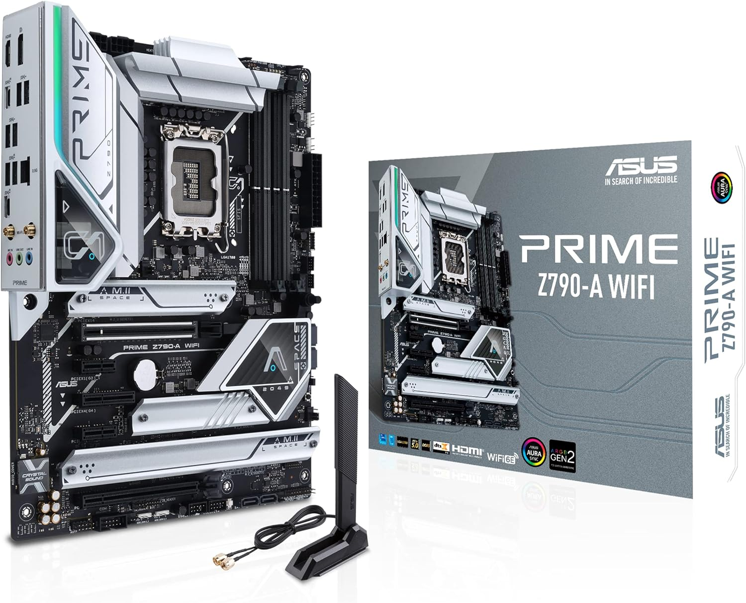 ASUS Prime Z790-A Wifi Gaming Motherboard Socket Intel LGA1700 (ATX, Pcie 5.0, DDR5 Memory, 4X M.2, Wifi 6E, HDMI, Displayport) image number 2