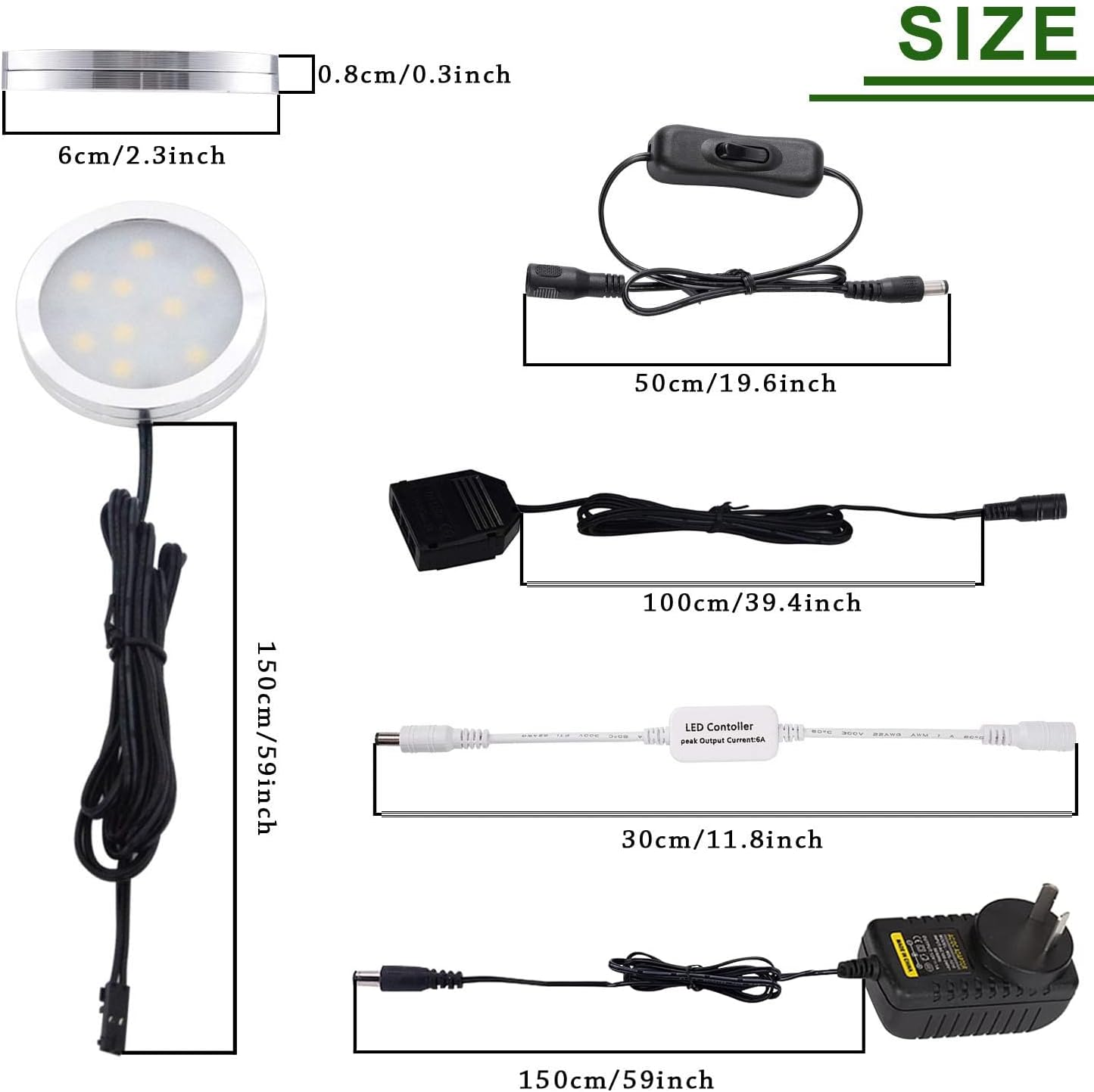 AIBOO 3 Pack round Display 240V LED Puck Lights,6W under Cupboard Counter Shelf Lights(Warm White 2700K) image number 6