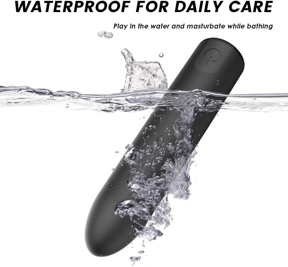 10 Modes Rechargeable Bullet Waterproof - Toys for Women Men Adults (Jet Black) image number 3