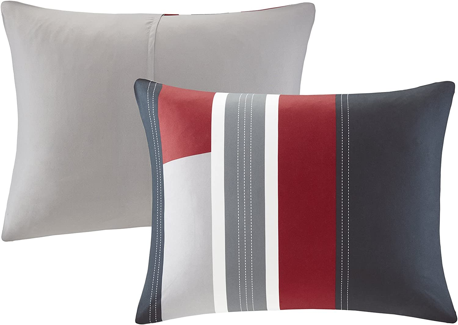 Comfort Spaces Casual Comforter Set Sporty Design, Vibrant Color, Active Lifestyle Boys Bedroom D&eacute;cor, All Season Soft Microfiber Bedding Set, Decorative Pillow, Sham Black/Red Twin/Twin XL 3 Piece image number 4