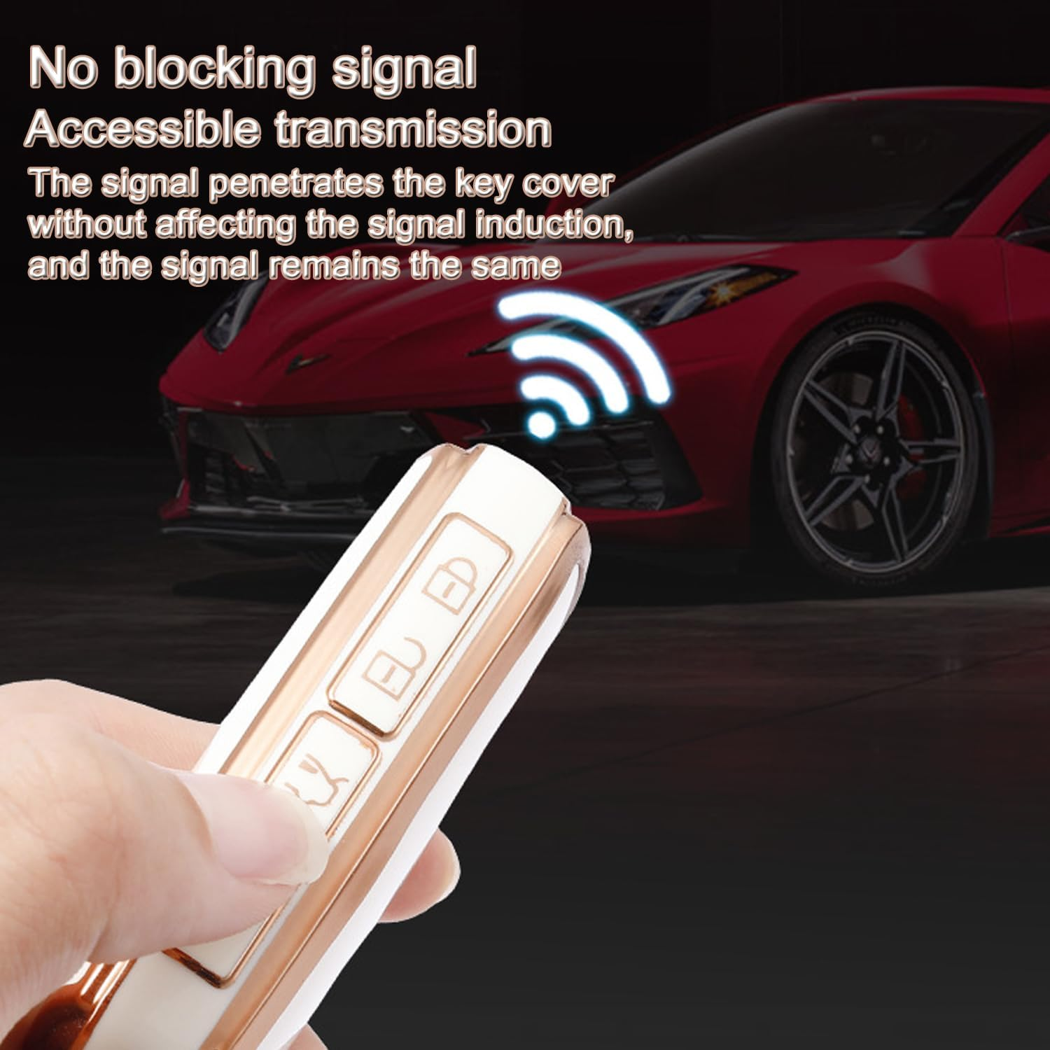 TPU Remote Key Fob Cover Case for Ma-Zda 3 6 CX-4 CX-5 CX-8 CX-9 CX-12 CX-30 Alexa Miata 4 Buttons Gold Edged Smart Key Fob Cover Case (Grey) image number 3