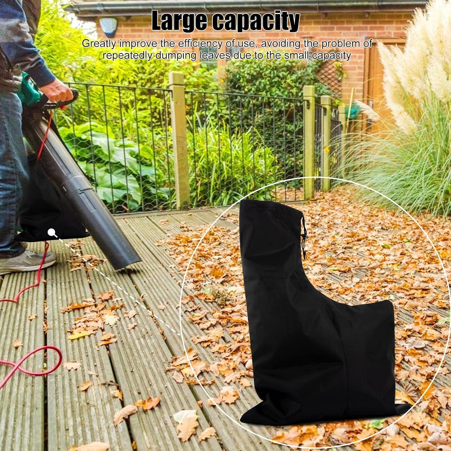 Universal Leaf Vacuum Blower Bag Bottom Debris Dump Bag, Waterproof Leaf Blower Bag Replacement, Compatible with Leaf Blowers and Ultra Blower Rake, Suitable for Most Blowers image number 6