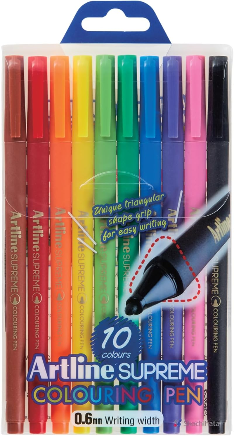 Artline 0.6 Mm Supreme Fineliner Pastel Pens 5 Pack, Assorted