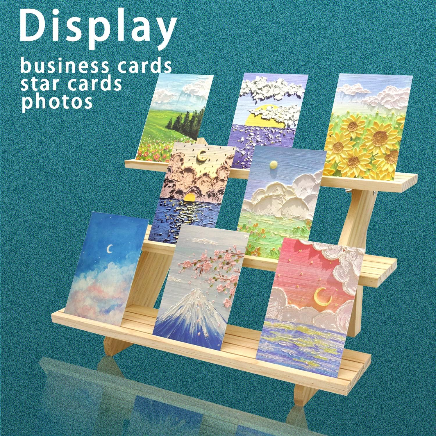 3 Tier Earring Display Stands for Selling, Retail Display Riser Earring, Ring Holder Stand, Removable Countertop Small Merchandise Display Stand, for Figures,Cupcake, Photo (Wood Color) - Wood image number 3