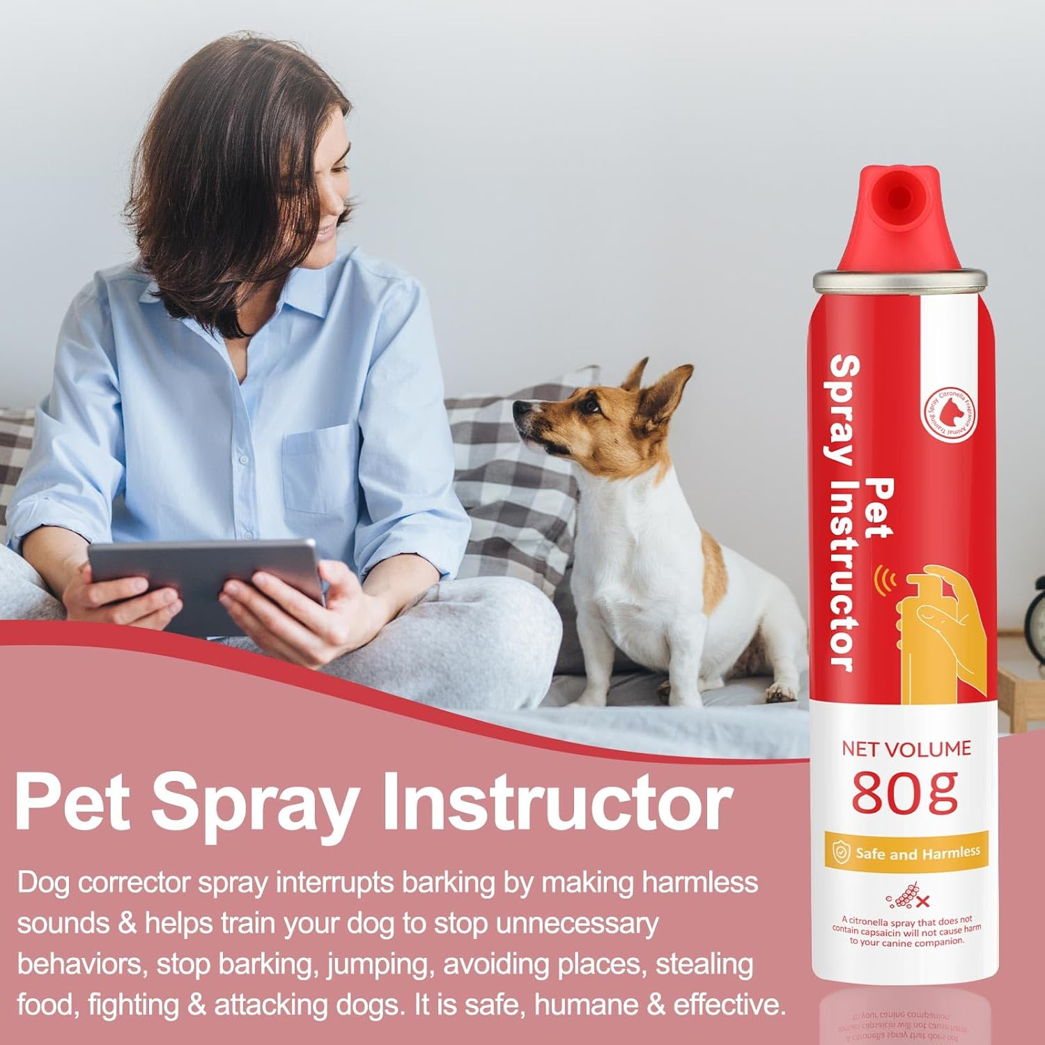 Corrector Spray Dog Trainer, 80Ml 1 Pack Dog Corrector Spray for Dogs to Stops Barking, Jumping up Attacks & Unwanted Dog Behaviour Humane Effective image number 2