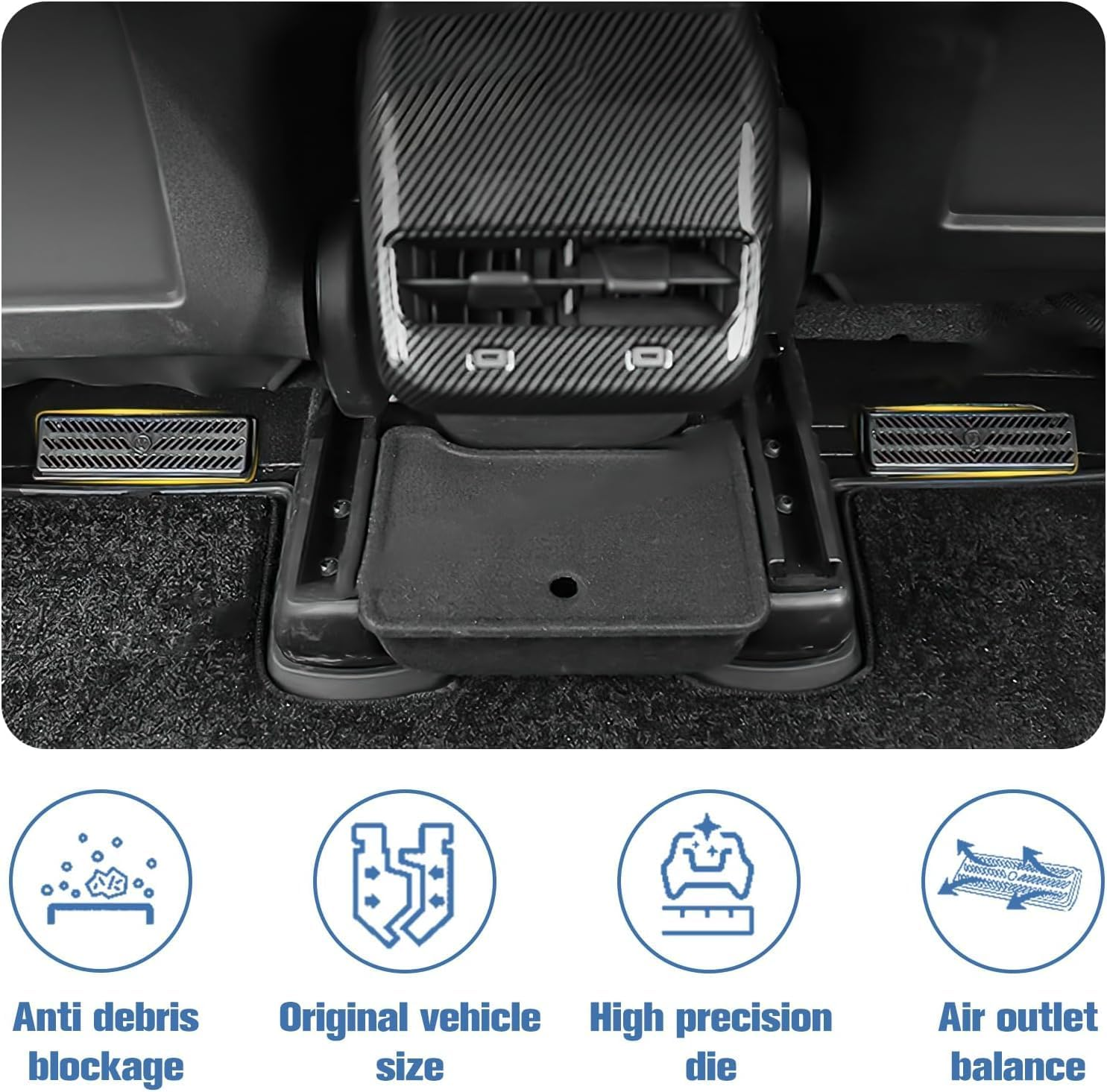 2 Pcs Model Y under Seat Air Flow Vent Backseat Cover, Snap-In Installation Air Condition Outlet Protector, Grille Protection Interior Accessories Compatible with Model Y 2020-2024(Model Y) image number 1