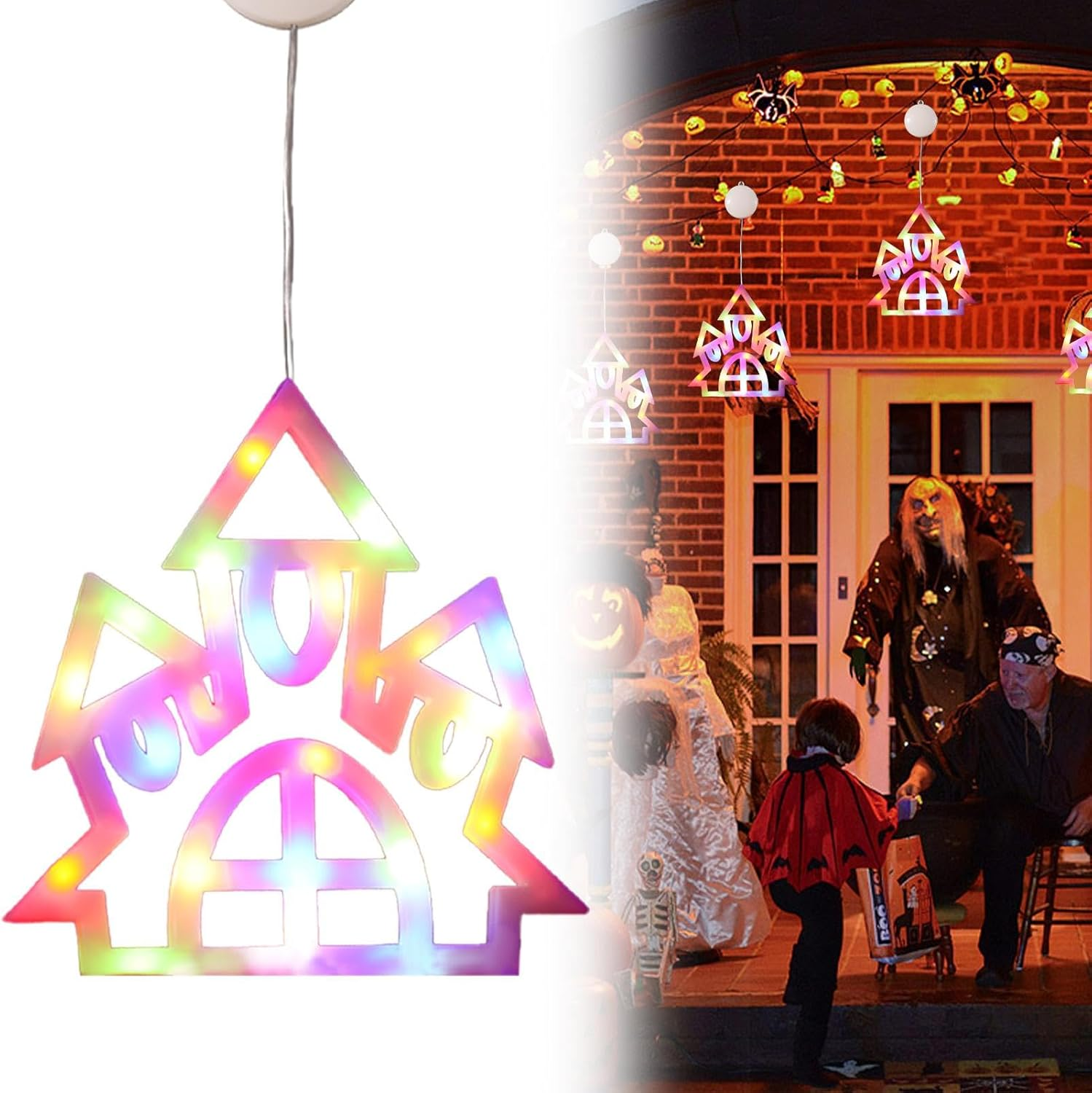 Halloween LED Window Lights - Halloween Window Silhouette Lights - Cute Halloween Decoration Light, Halloween Window Silhouette Lights, Colorful Window Light for Halloween image number 5