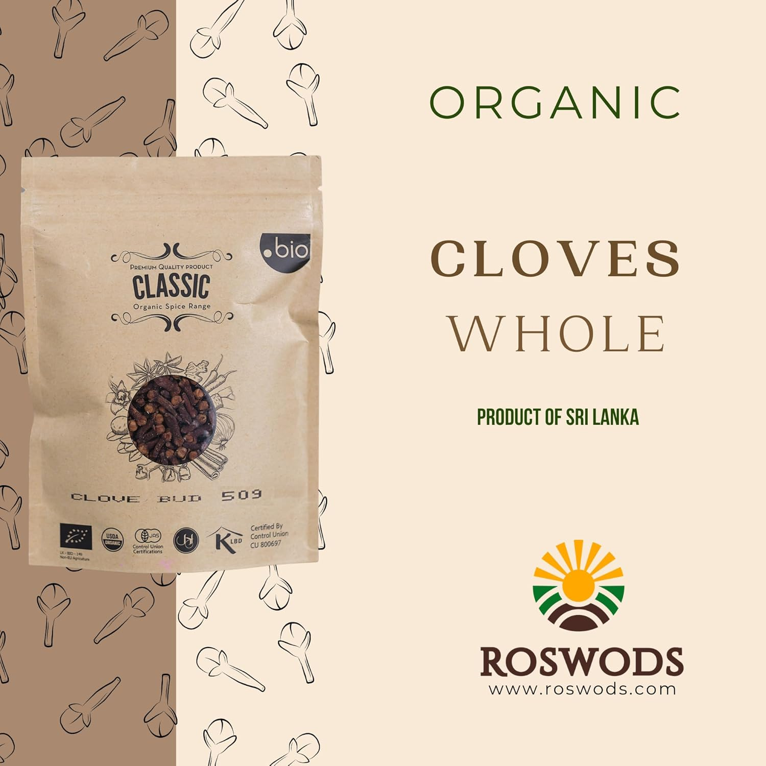 Organic Cloves (Ceylon) | Product of Sri Lanka | 100G | USDA Certified - Halal Certified- Kosher Certified &hellip; image number 3