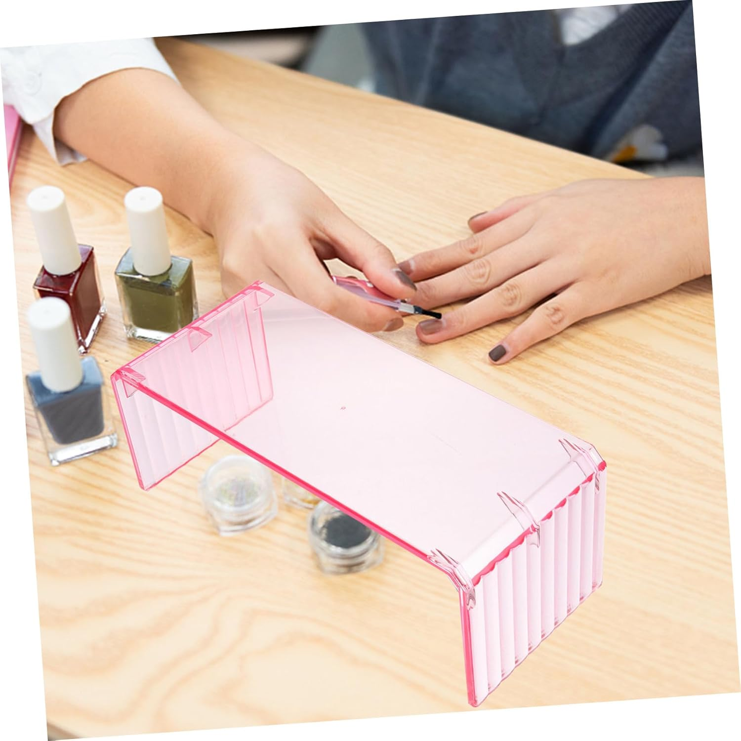 Acrylic Nail Hand Rest Stand Transparent Comfortable Desktop Manicure Arm Support Cushion for Nail Art DIY Salon and Home Use Stable image number 5