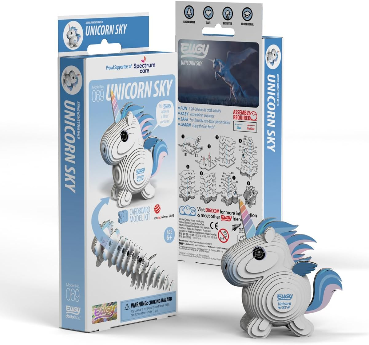 EUGY 069 Unicorn Sky 3D Puzzle - 28 Piece Eco-Friendly Educational Toy Puzzle for Boys, Girls & Kids Ages 6+ image number 4