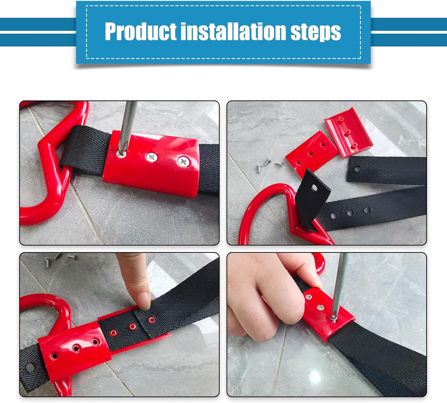 Gunhunt 2 PCS Car Heart Shaped Handle Straps, Decorate Warning Lanyard, Drifting Charm Rear Bumper Lanyard, Automobile Universal Interior Braided Car Loop (Black & Pink) image number 3