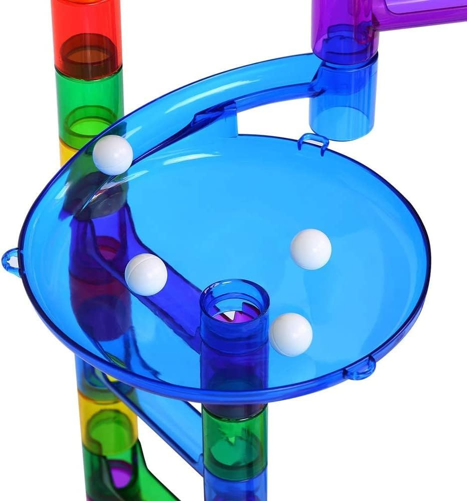Marble Run Game 122 Parts+ 30 Marbles Construction Building Blocks for Kids 4+ image number 3