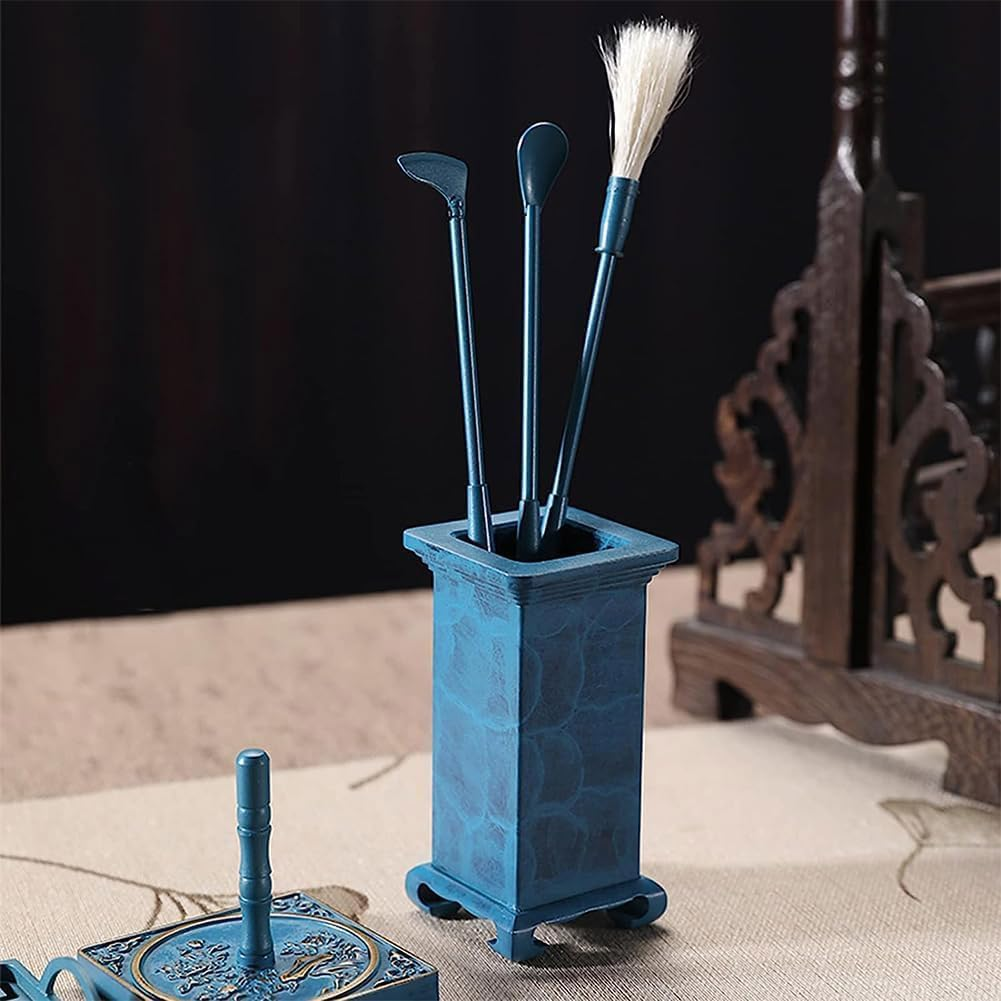 9 Pcs Incense Powder Burner Kit, Home Fragrance Accessory, DIY Backflow Tower Incense Cone Molds Home Yoga Brass Incense Tool Set, Indoor Ornament, Handicraft Gifts, for Meditation image number 5