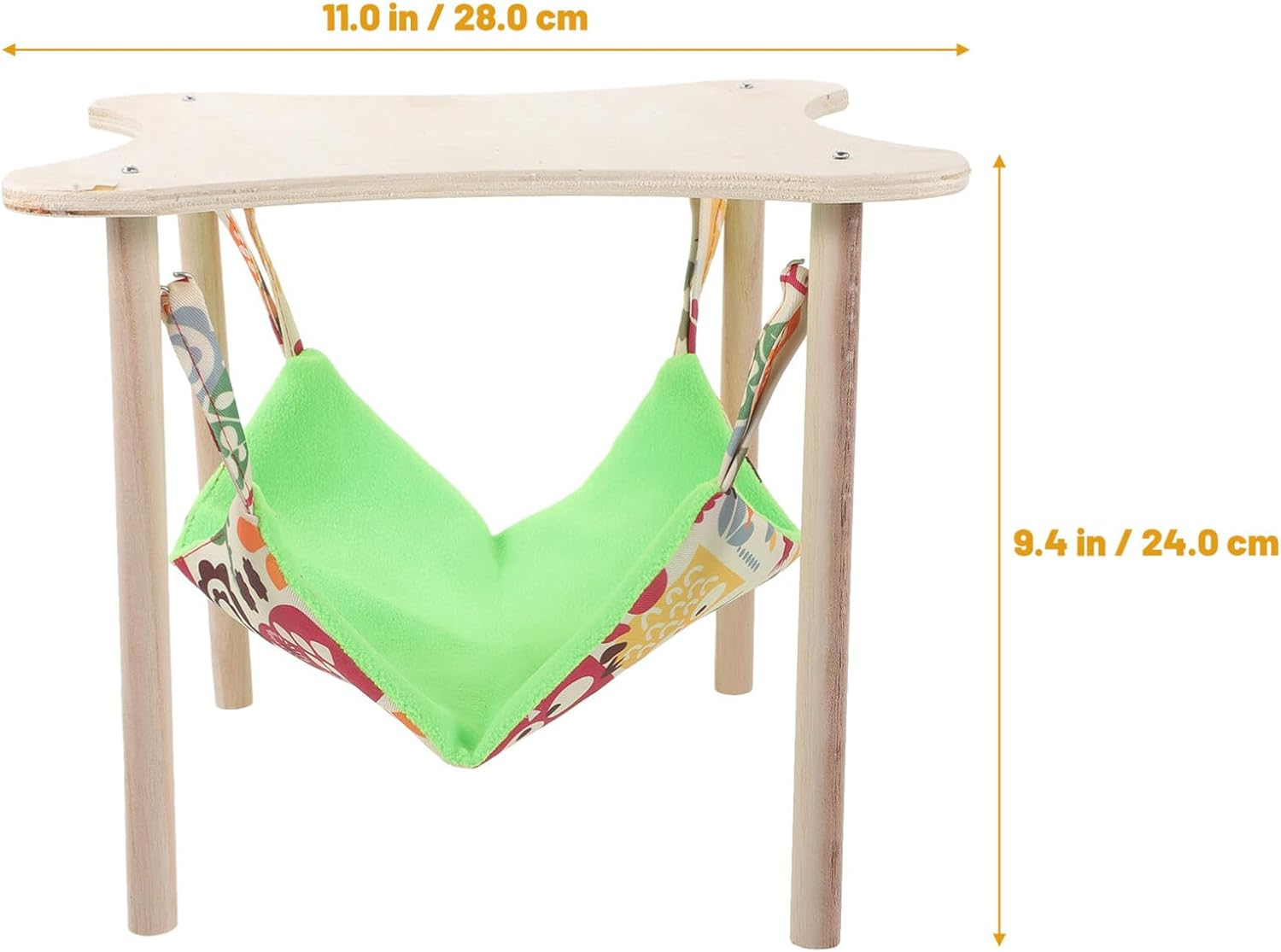 Ipetboom Guinea Pigs Hammock with Natural Wooden Stand and Platform Hanging Hammock Bed for Piggies Chinchilla Guinea Pigs Rat Hamster Bunny Ferrets Hiding Sleeping image number 3