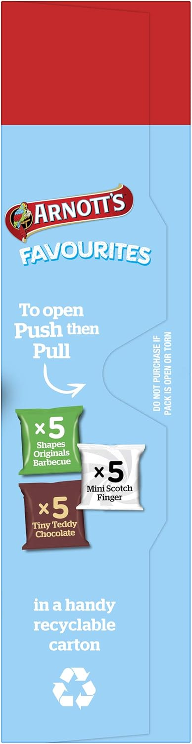 Arnott'S Favourites BBQ Shapes Scotch Finger and Tiny Teddy Chocolate Multipack 15 Pack 375G image number 1