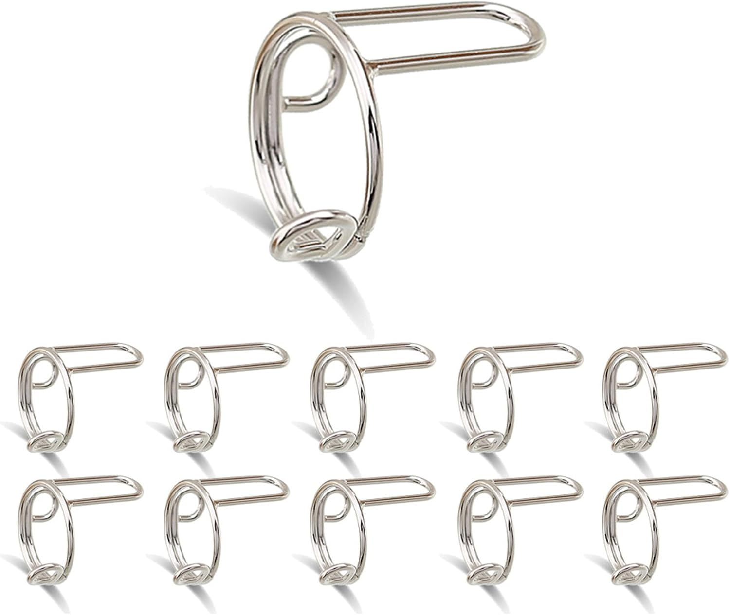 Daseeme 10PCS Nail Rings Reusable Adjustable Metal Nail Charms Removable Press on Nails No Glue for Women Nails Art DIY Decoration image number 2