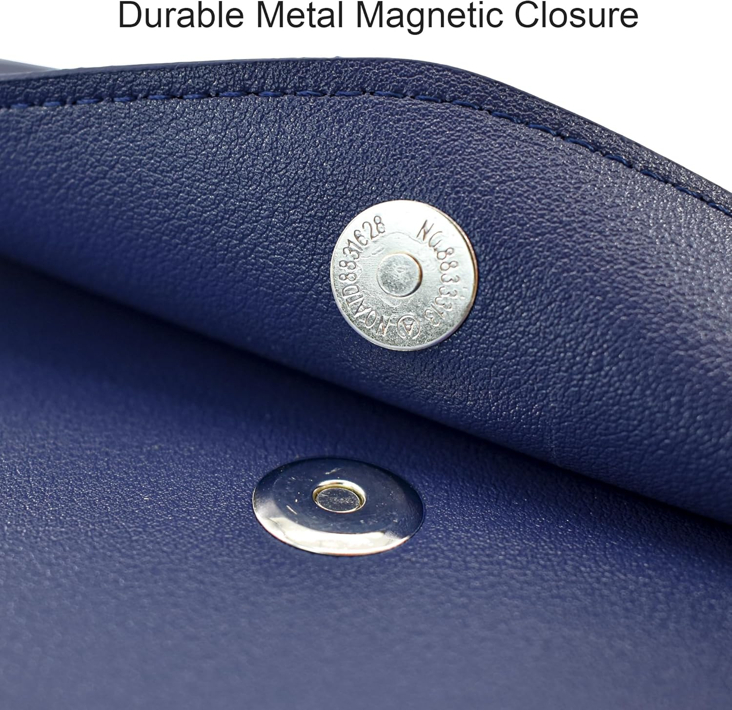 VANRA 1 Piece PU Leather File Folder Vertical A4 Document Holder File Envelope Waterproof Leather Portfolio Case Filing File Organizer for Letter Size with Magnetic Button Closure (Navy Blue) - Brown image number 3