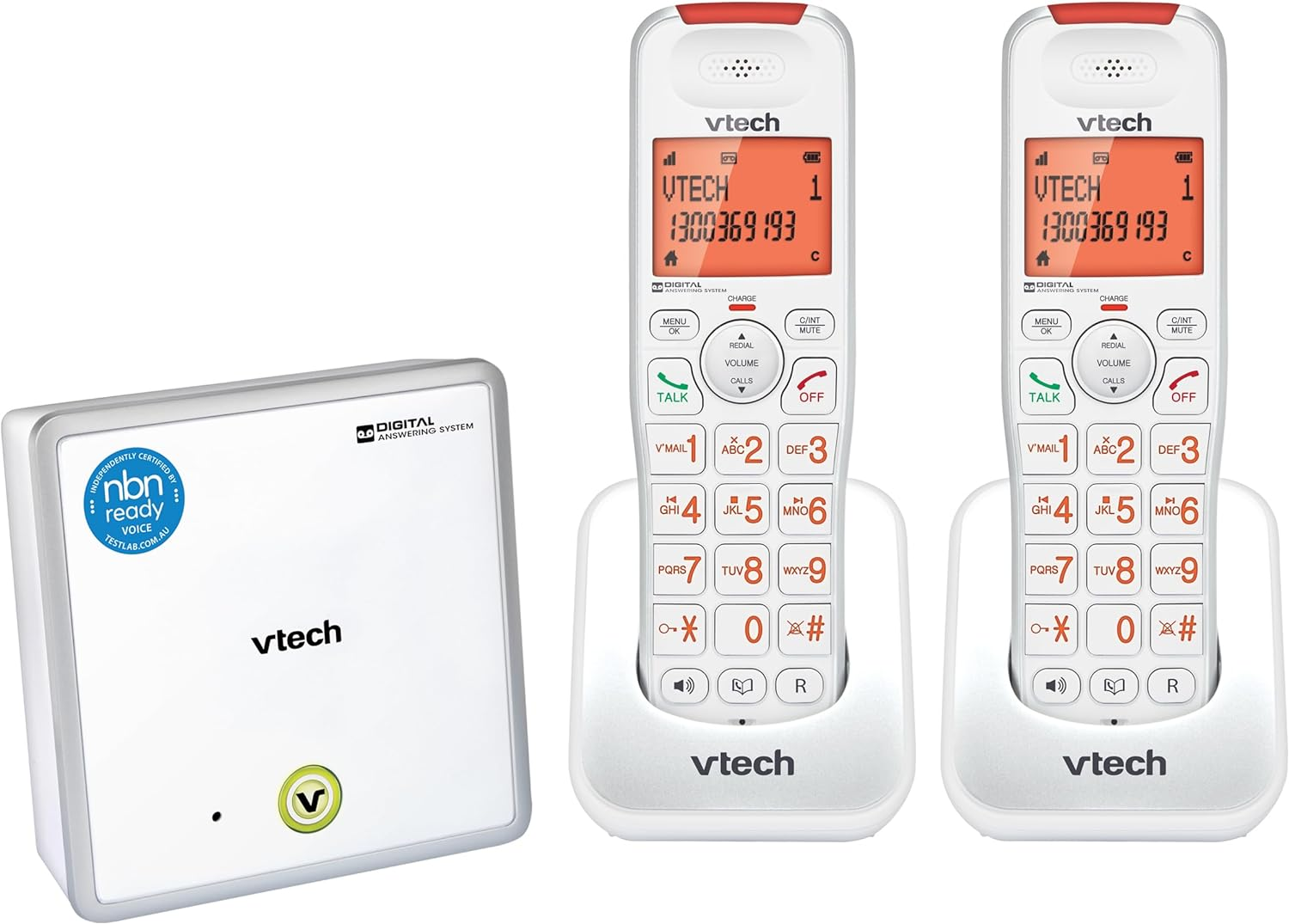 Vtech Comfort Cordless Bundle - NBN Ready Phone System - 2 Handsets - White